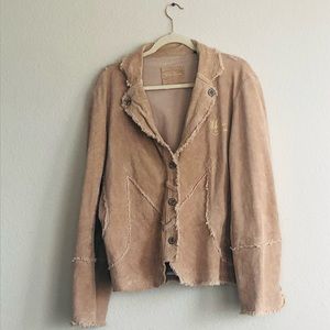 Mecca Femma Corduroy Fray button front Cowgirl Blazer Jacket 2X